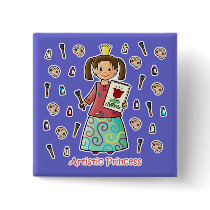 Artistic Princess Pinback Button
