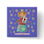 Artistic Princess Pinback Button
