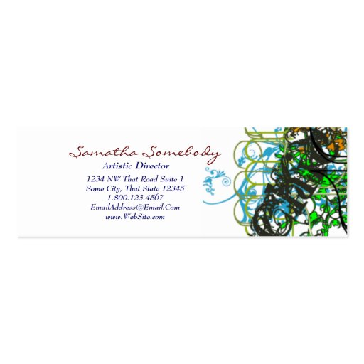 Artistic Profile Card Business Cards (front side)