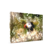 Artistic Puffins wrappedcanvas