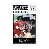 Artistic Red Rose Bouquet RSVP Postage