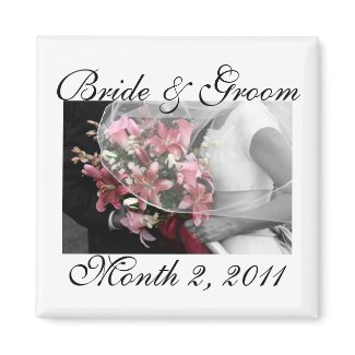 Artistic Save The Date Wedding Magnet magnet