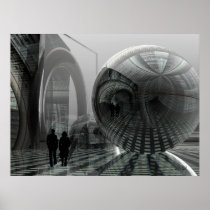 Artistic sci-fi poster "Walking in an alien world"