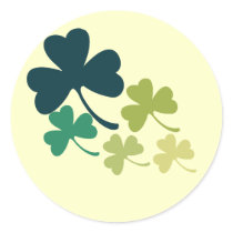 Artistic Shamrocks Round Stickers