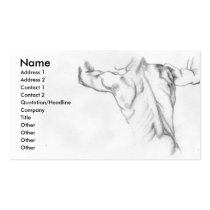 Artistic Sketch of a mans back business cards by IslandFlava Artistic Sketch of a mans back business cards