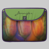 Artistic Sunshine Tulips & Name Macbook Pro sleeve macbook sleeves