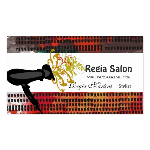 Artistic Swirls HairStylist Business Card (front side)