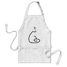 Artistic Swirly Cat Silhouette Aprons