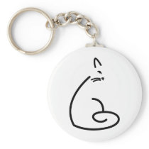Artistic Swirly Cat Silhouette Key Chain