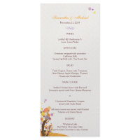 Artistic Tree Theme Wedding Reception Menus (4x9) Custom Rack Card