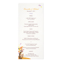Artistic Tree Theme Wedding Reception Menus (4x9) Custom Rack Card