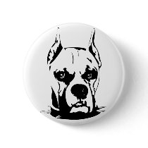 Artistic Urban Boxer Dog Breed Design buttons
