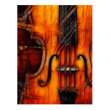 Artistic Violin Post Card