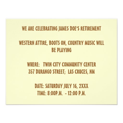 ARTISTIC WESTERN PARTY INVITATION ~ EZ2 CUSTOMIZE