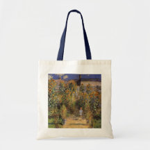 Artist's Garden at Vetheuil by Monet, Vintage Art Canvas Bags