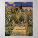 Artist's Garden at Vetheuil by Monet, Vintage Art Posters