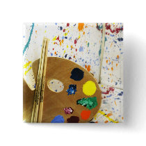 Artists Paint Splatter And Pallet of Paint Button