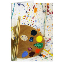Artists Paint Splatter And Pallet of Paint Greeting Cards