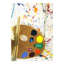 Artists Paint Splatter And Pallet of Paint Invitation