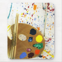 Artists Paint Splatter And Pallet of Paint Mousepad