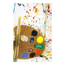 Artists Paint Splatter And Pallet of Paint Customized Stationery