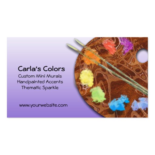 Artist's Palette Business Card (back side)