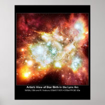 Artist's View of Star Birth in the Lynx Arc Posters