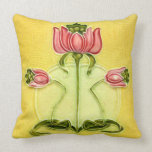 Arts and Crafts Tile Rose Pillow