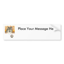 Arts and Crafts Wolf bumper stickers by Nightmareartist Arts and Crafts Wolf bumper stickers