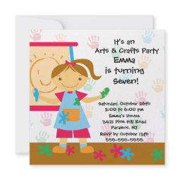 Arts & Crafts Birthday Party invitation