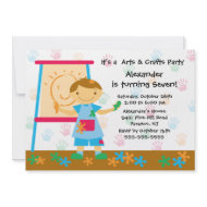 Arts & Crafts Birthday Party invitation
