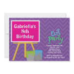 Arts & Crafts Kids Paint Birthday Party Invites