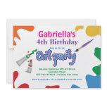 Arts & Crafts Kids Paint Birthday Party Personalized Invite