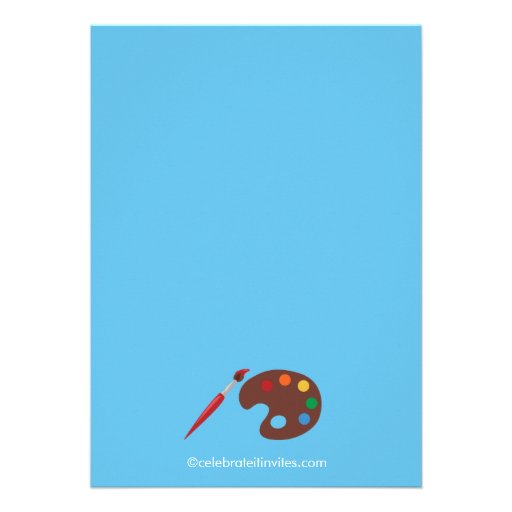 Arts & Crafts Kids Paint Birthday Party Announcement
