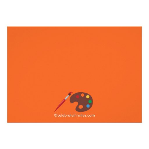 Arts & Crafts Kids Paint Birthday Party Personalized Invite
