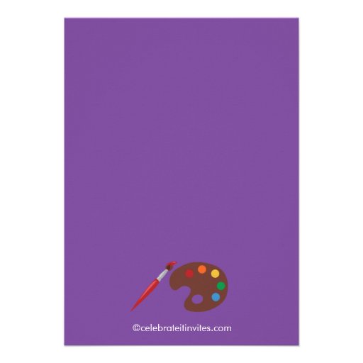 Arts & Crafts Kids Paint Birthday Party Announcements