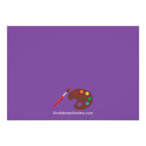 Arts & Crafts Kids Paint Photo Birthday Party Personalized Invite