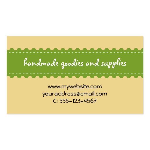 Arts crafts ribbon accessories handmade business business cards (back side)