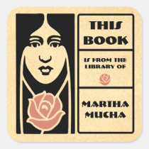 Arts Nouveau style bookplate stickers