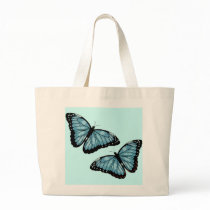 Artsy Blue Butterflies Tote Bags
