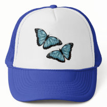 Artsy Blue Butterflies Mesh Hat