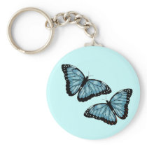 Artsy Blue Butterflies Key Chain