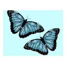 Artsy Blue Butterflies Post Card