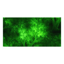 artsy_bright_green_trees customized photo card
