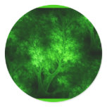 artsy_bright_green_trees round sticker