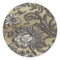 Artsy Embossed Black & Gold Flowers Stickers