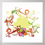 artsy floral bliss vector design posters
