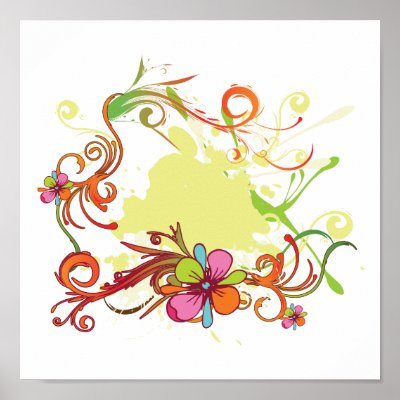 artsy floral bliss vector design posters by doonidesigns