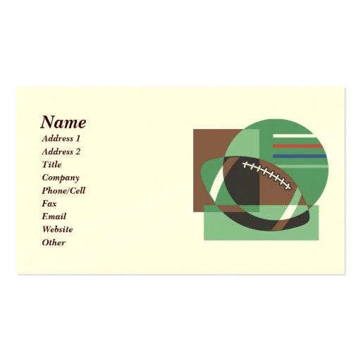 Artsy Football Business Cards (front side)