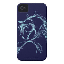 Artsy Horse Head Sketch iPhone 4 Cases